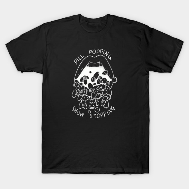 Pill Popping (Black) T-Shirt by shopbetafishes